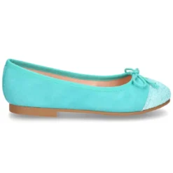 Bailarina clásica con lazo ajustable en piel ante suave con GLITTER.