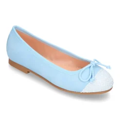 Bailarina clásica con lazo ajustable en piel ante suave con GLITTER.