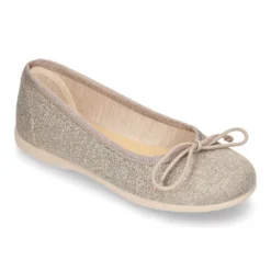Bailarina clásica con lazo ajustable en lona METALIZADA.
