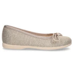 Bailarina clásica con lazo ajustable en lona METALIZADA.