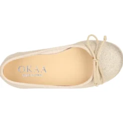 Bailarina clásica con lazo ajustable en lona METALIZADA.