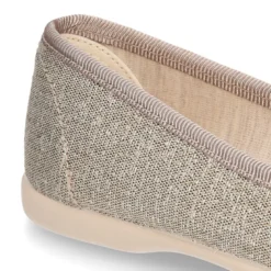 Bailarina clásica con lazo ajustable en lona METALIZADA.