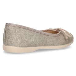 Bailarina clásica con lazo ajustable en lona METALIZADA.