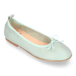 Bailarina clásica niña con lazo ajustable y elástico en piel Menta.