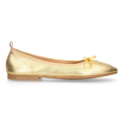 Bailarina clásica niña con lazo ajustable y elástico en piel Oro.