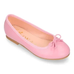 Bailarina clásica niña con lazo ajustable en piel suave en colores de moda.