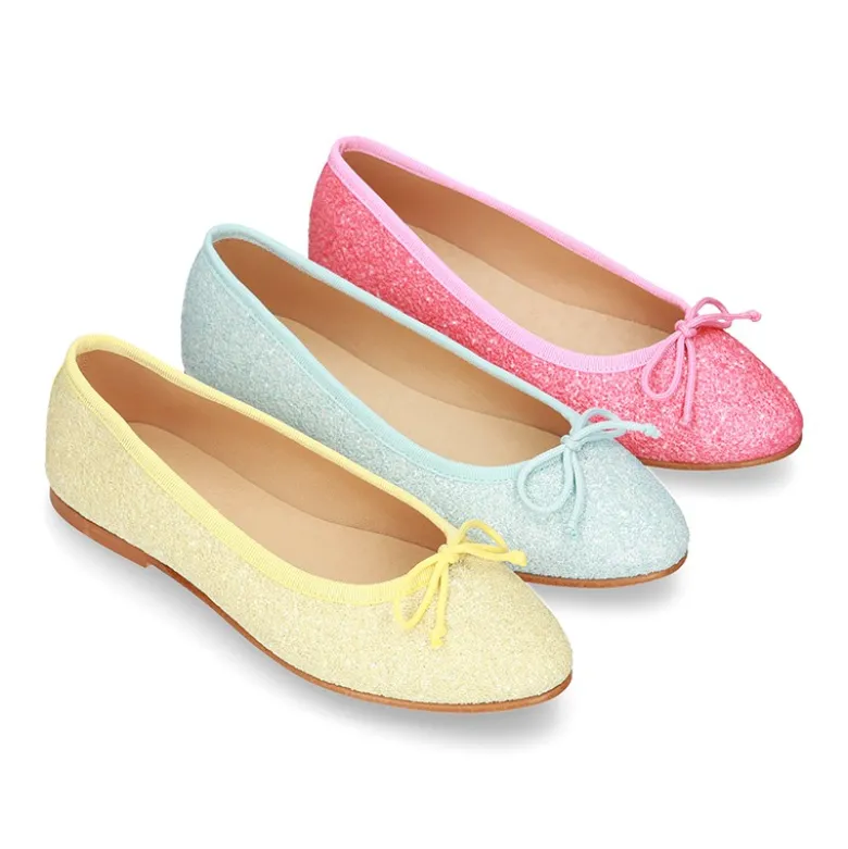 Bailarina Moda en punta con lazo ajustable en GLITTER.
