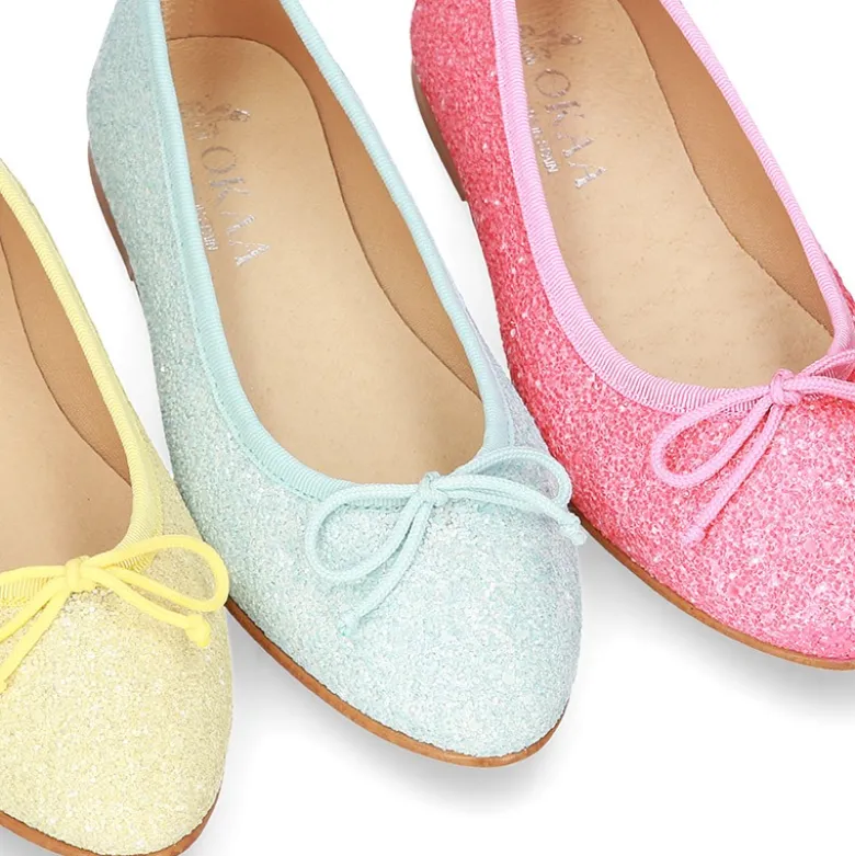 Bailarina Moda en punta con lazo ajustable en GLITTER.