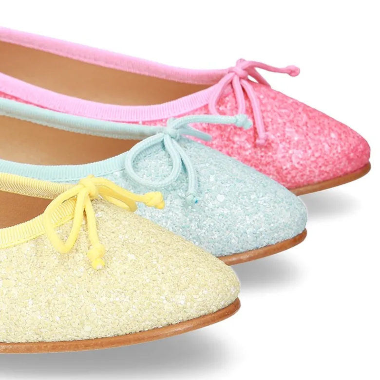 Bailarina Moda en punta con lazo ajustable en GLITTER.