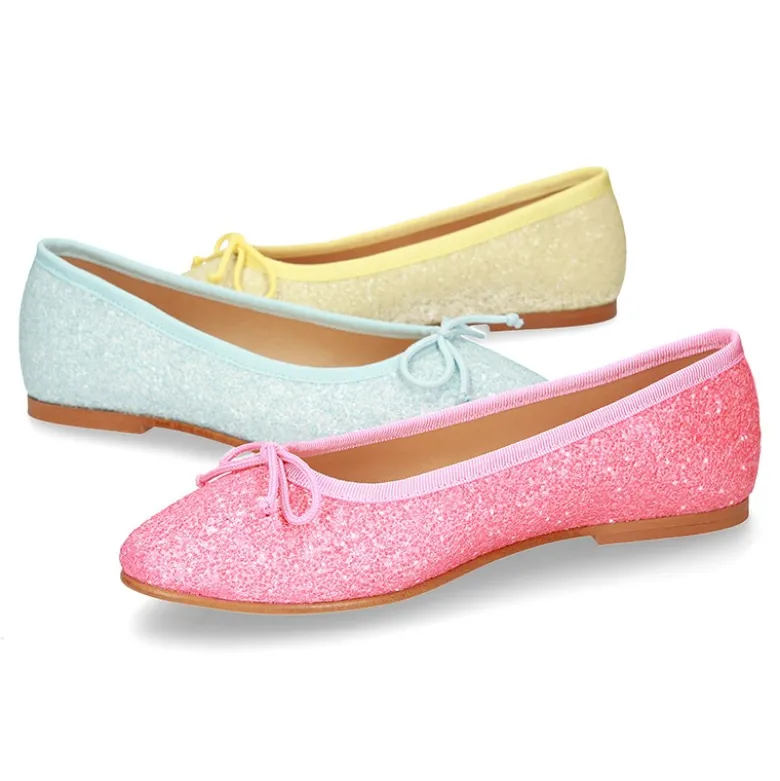 Bailarina Moda en punta con lazo ajustable en GLITTER.
