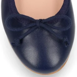 Bailarina niña CEREMONIA con lazo ajustable en piel suave en color BLANCO.