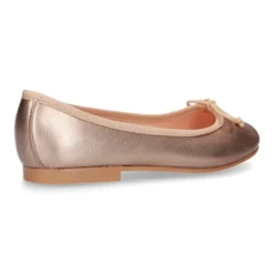 Bailarina niña clásica con lazo ajustable en piel METALIZADA súper suave.