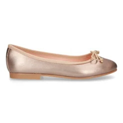 Bailarina niña clásica con lazo ajustable en piel METALIZADA súper suave.
