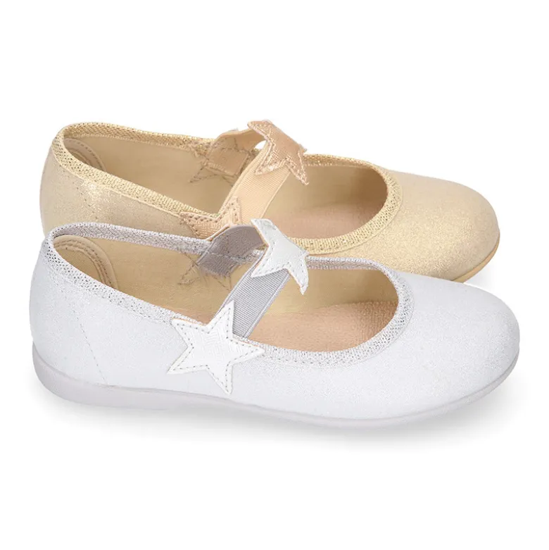 Bailarina niña con elástico con estrellas en lona laminada.