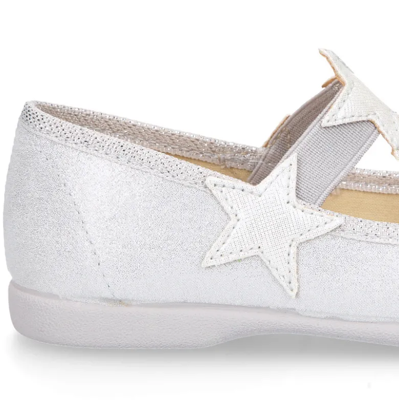 Bailarina niña con elástico con estrellas en lona laminada.