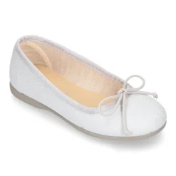 Bailarina niña con lazo ajustable en lona METALIZADA.