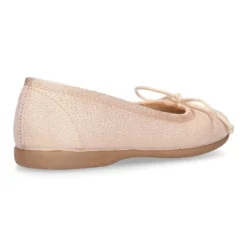 Bailarina niña con lazo ajustable en lona METALIZADA.