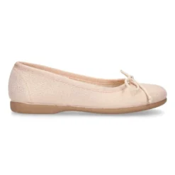 Bailarina niña con lazo ajustable en lona METALIZADA.