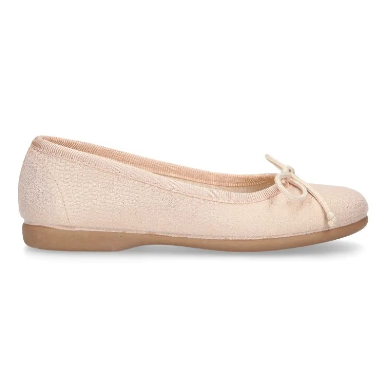Bailarina niña con lazo ajustable en lona METALIZADA.