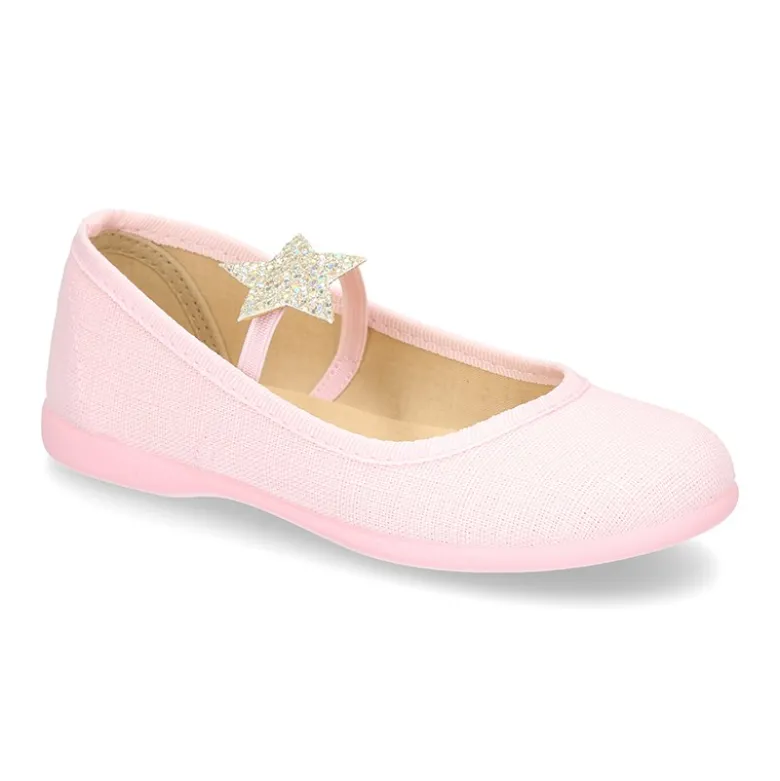 Bailarina niña en lona algodón de vestir con ESTRELLA.