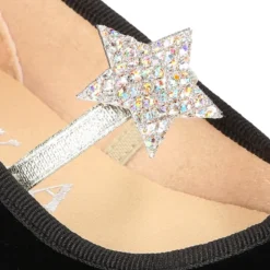 Bailarina niña en terciopelo negro de vestir con ESTRELLA.