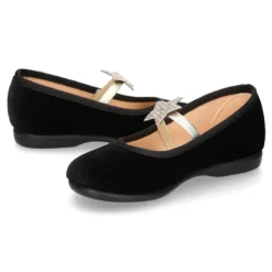 Bailarina niña en terciopelo negro de vestir con ESTRELLA.