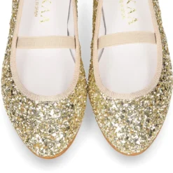 Bailarina niña estilizada con elástico en GLITTER ORO.