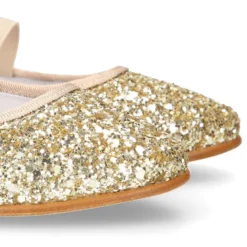 Bailarina niña estilizada con elástico en GLITTER ORO.