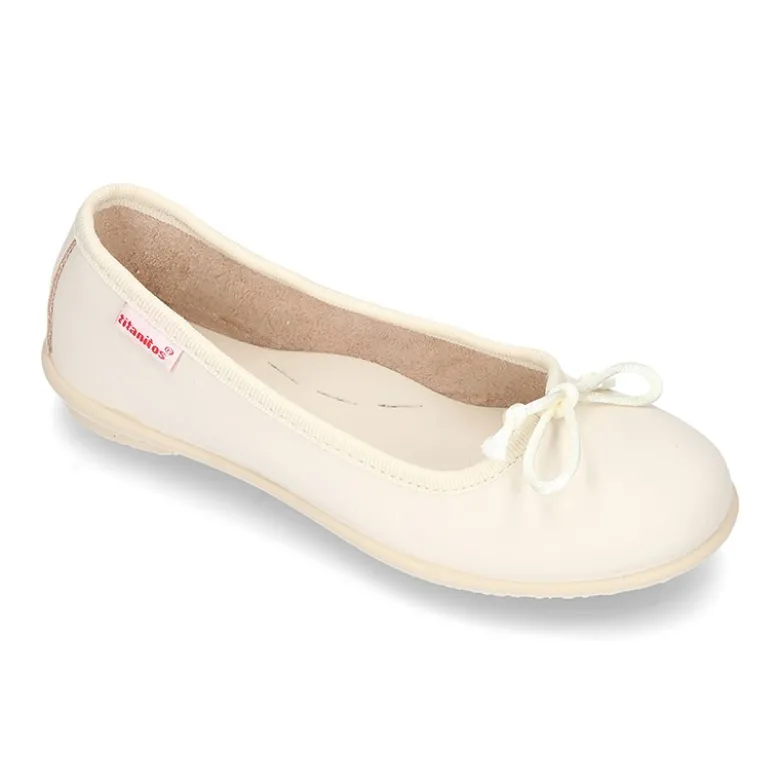 Bailarina niña piel lavable con lazo ajustable.