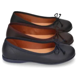 Bailarina Niña Piel Napa lavable con lazo ajustable.