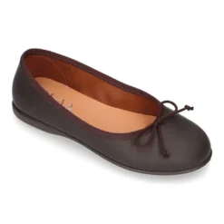 Bailarina Niña Piel Napa lavable con lazo ajustable.