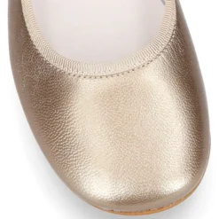 Bailarina niña tipo Ballet con cintas cruzadas en piel METALIZADA.