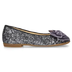 Bailarina niña tipo LUXURY COLLECTION con lazo terciopelo en piel con glitter.