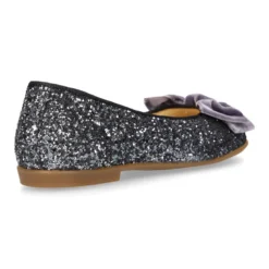 Bailarina niña tipo LUXURY COLLECTION con lazo terciopelo en piel con glitter.