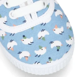 Bamba con cordones en lona con estampado POLLITOS.