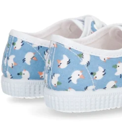 Bamba con cordones en lona con estampado POLLITOS.