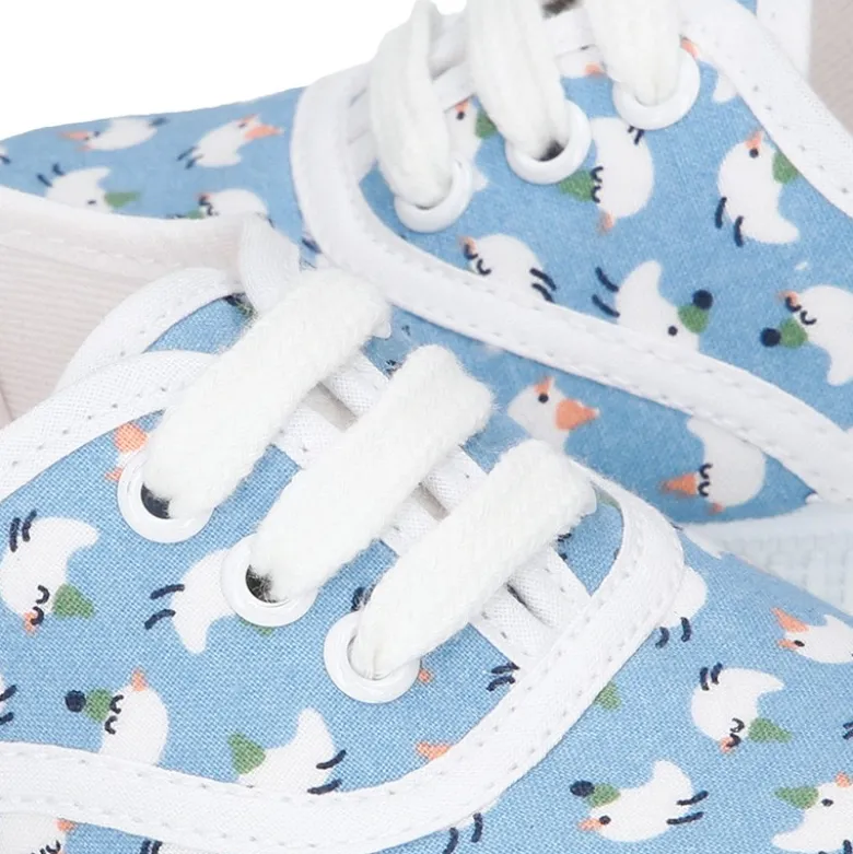 Bamba con cordones en lona con estampado POLLITOS.