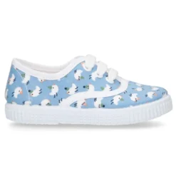 Bamba con cordones en lona con estampado POLLITOS.