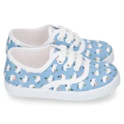 Bamba con cordones en lona con estampado POLLITOS.