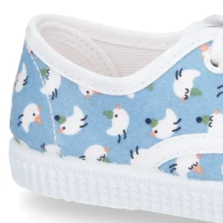 Bamba con cordones en lona con estampado POLLITOS.