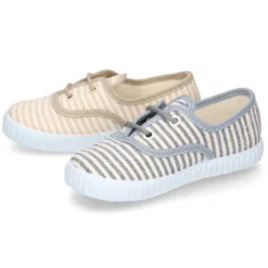 Bamba en lona con cordones con RAYAS.