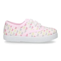 Bamba niña con cordones en lona con estampado MARIPOSAS.