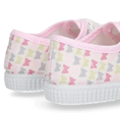 Bamba niña con cordones en lona con estampado MARIPOSAS.