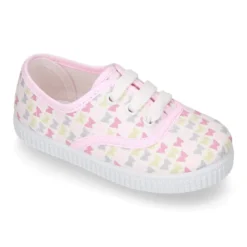 Bamba niña con cordones en lona con estampado MARIPOSAS.
