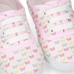 Bamba niña con cordones en lona con estampado MARIPOSAS.