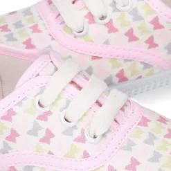 Bamba niña con cordones en lona con estampado MARIPOSAS.