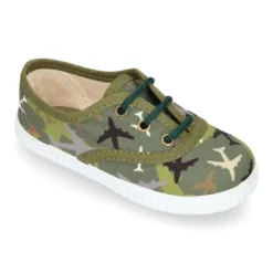 Bamba niño con cordones en lona con estampado AVIONES.
