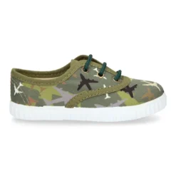 Bamba niño con cordones en lona con estampado AVIONES.