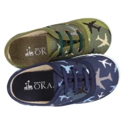 Bamba niño con cordones en lona con estampado AVIONES.