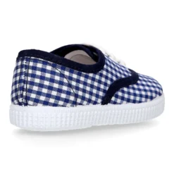 Bamba niños en lona VICHY con cordones.